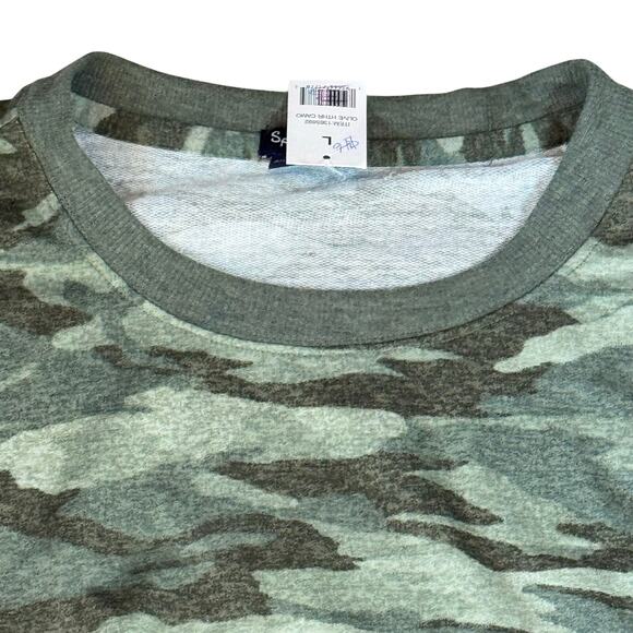 New SPLENDID Heather Camo Pullover Crew Neck Jogger Pajama Set 2-Piece Large - Picture 3 of 13
